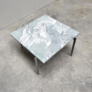 Mossgreen Cippolino marble PK61 coffee table by Poul Kjaerholm E. Kold Christensen Interior Aksel Aachen Design NYC London Paris Brussels Miami Dubai Qatar Riad