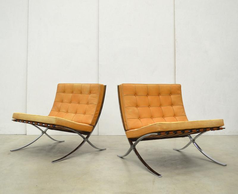 Mies van der Rohe Barcelona Chair Natural Cognac Interior Aksel Paris