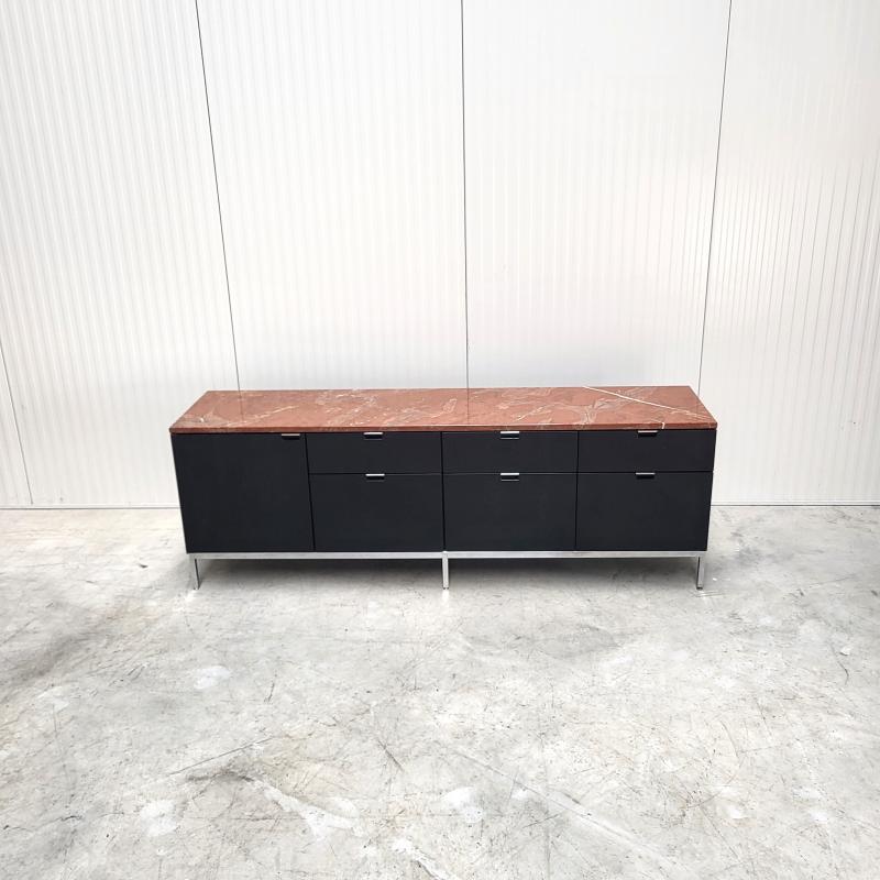 Florence Knoll Sideboard Credenza Marble Rosso Refrigerator Custom Interior Aksel Design Dubai Monaco Brussels Abu Dhabi NYC Home